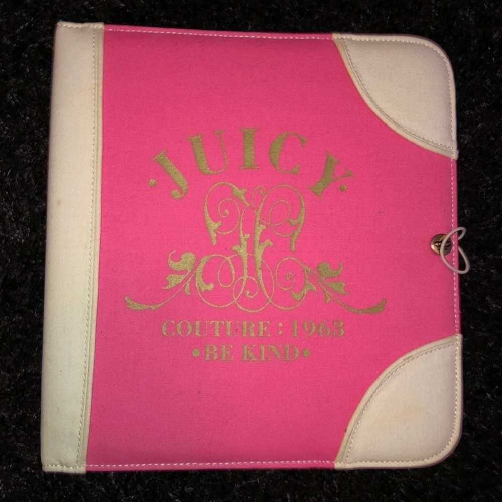 Very Rare Vintage Juicy Couture Binder with Pencil pouch Pink